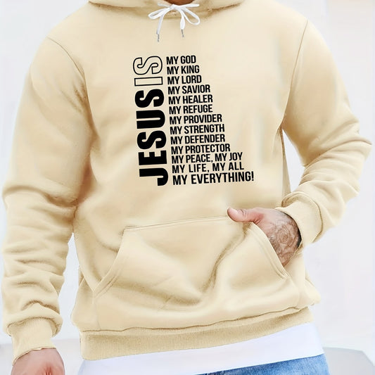 Printed Kangaroo Pocket Hoodie Casual Long-Sleeve Hoodie Pullover Sweatshirt