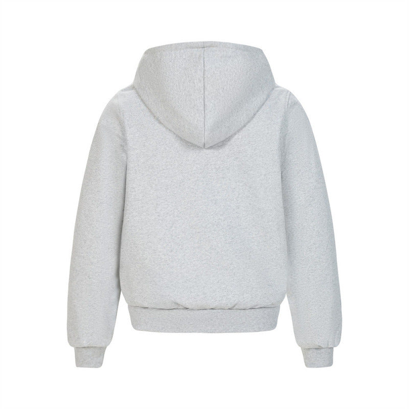 Loose-fitting Printed Hooded Cardigan Sweatshirt For Boys