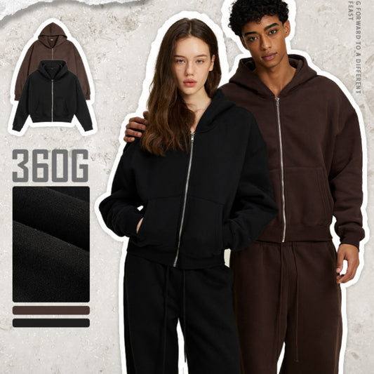 Solid Color Loose Fit Casual Hooded Men's Sweatshirt