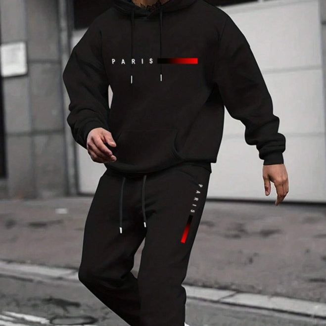 Letter-print Relaxed-fit Hoodie And Long-sleeve Pants Set