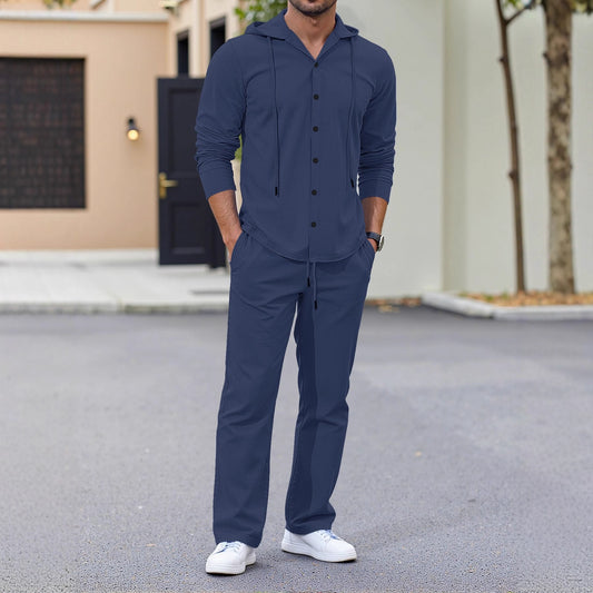 Mens Relaxed Fit Long Sleeve Suit With A Minimalist Design