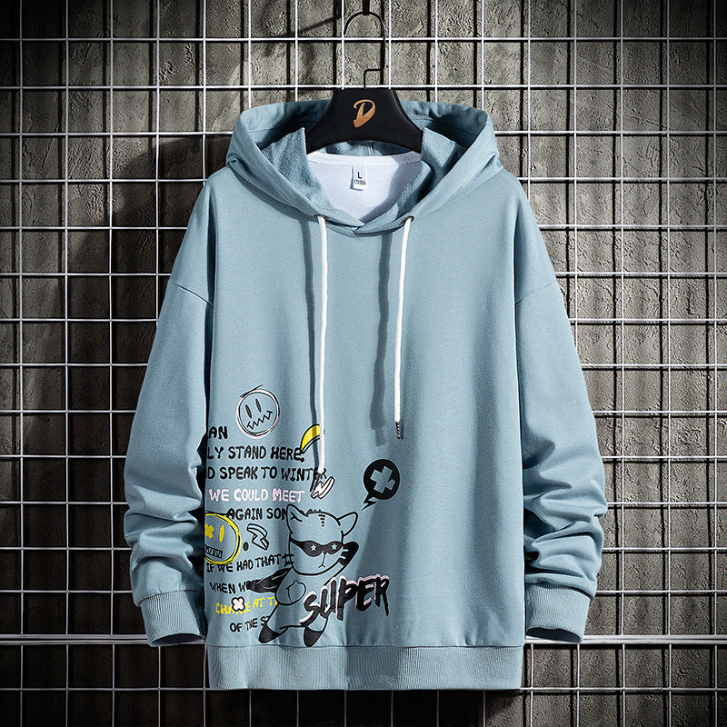 Trendy Brand Men's Sweater Hooded Jacket Japanese Youth Personality Sweater Casual Clothes