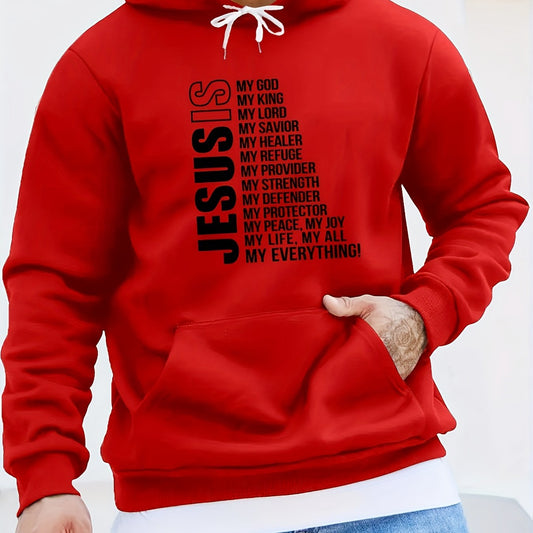 Printed Kangaroo Pocket Hoodie Casual Long-Sleeve Hoodie Pullover Sweatshirt
