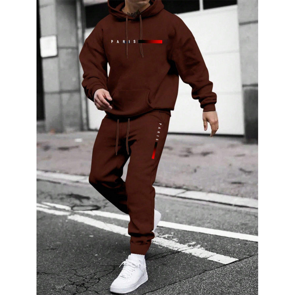 Letter-print Relaxed-fit Hoodie And Long-sleeve Pants Set
