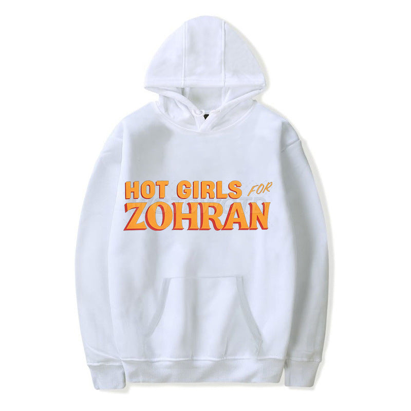 Zohran Printed Hoodie Autumn And Winter Fleece Sweatshirt