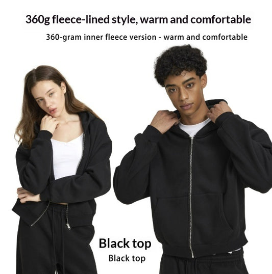 Solid Color Loose Fit Casual Hooded Men's Sweatshirt